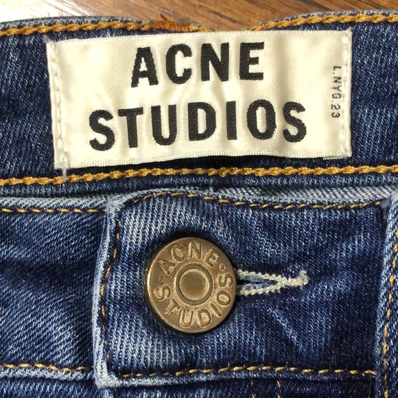 ACNE STUDIOS Women Blue ‘SKIN 5 USED BLUE’ Skinny Low Rise Jeans Sz 27/32 - Picture 16 of 16